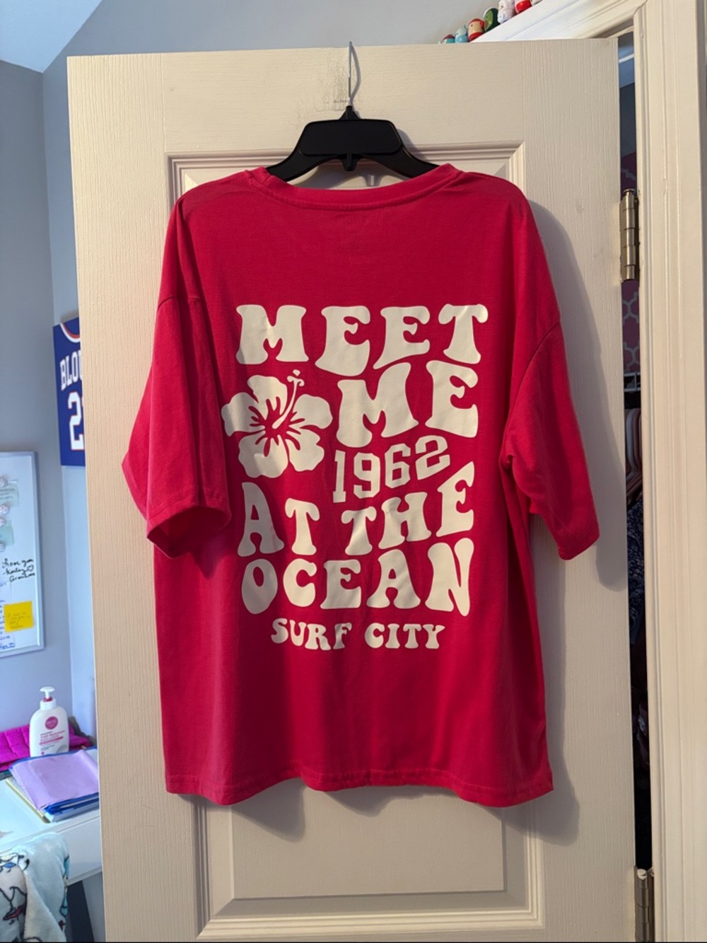SHEIN Bright Pink Oversized Tee